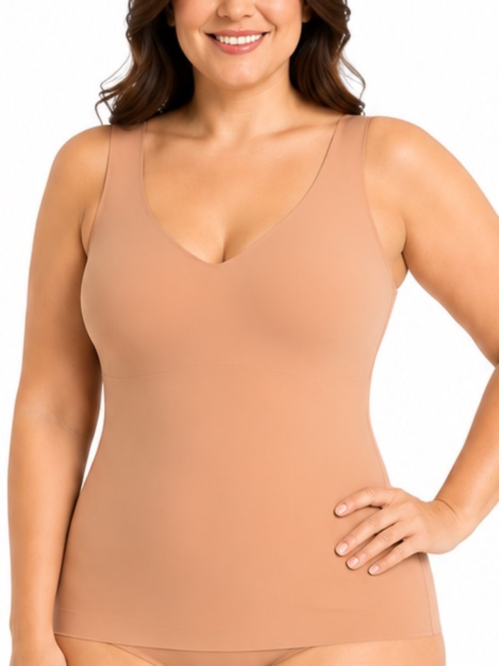Knix Nude XXXL LuxeLift Scoop Neck Tank Built In Wireless Shapewear no Padding